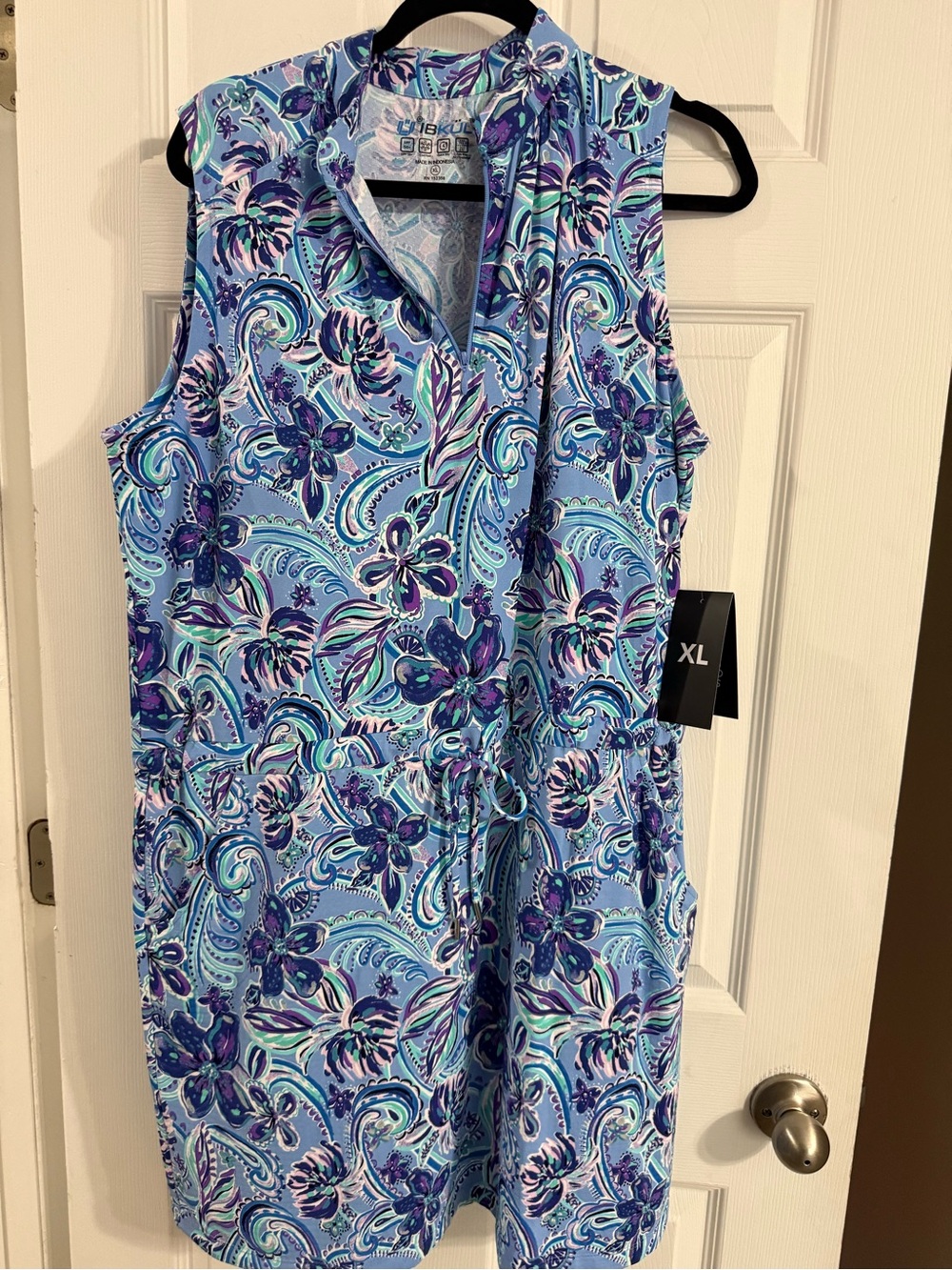 NWT IBKUL women’s Blue Floral Paisley dress XL